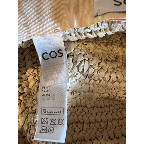 COS Natural Straw Wide Brim Sun Hat Women’s Size M/L - Picture 11 of 11